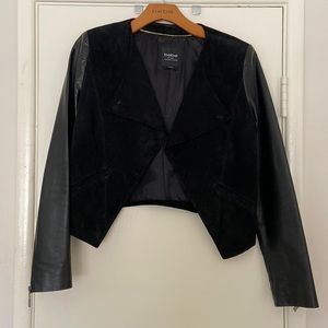 Bebe genuine leather crop jacket. Great condition! Size S.